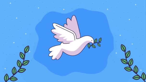 鳩が飛ぶ国際平和デーアニメーション4kビデオアニメーション - 映像、動画
