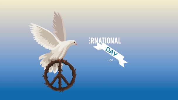 peace day international celebration lettering ,4k video animated - Filmati, video