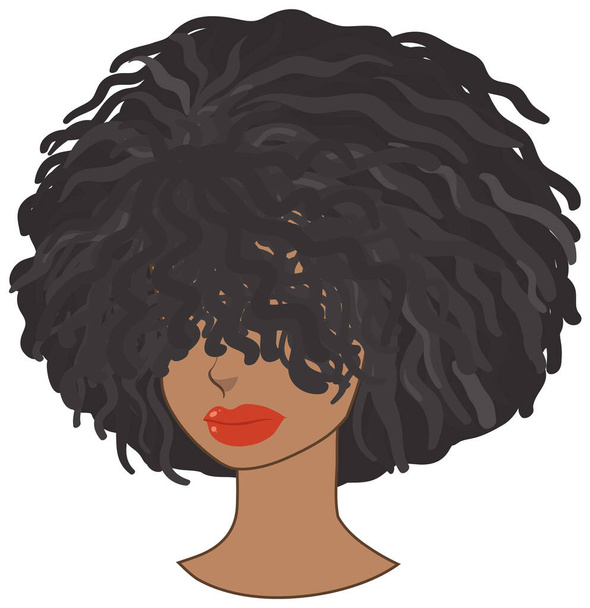 Frente de mujer afro ilustración aislada - Vector, imagen