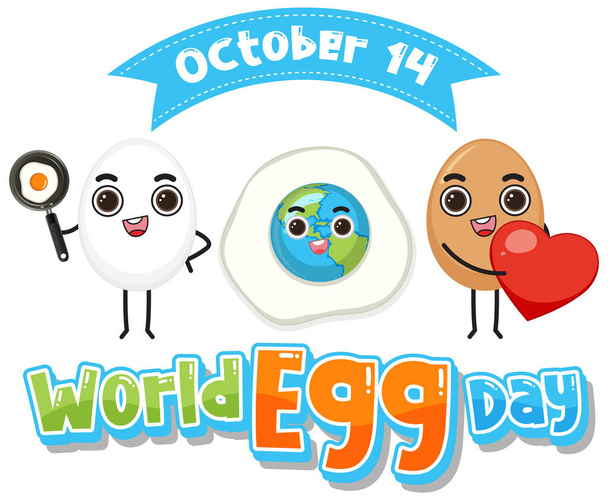 Obrázek plakátu Světového dne vajec - Vektor, obrázek