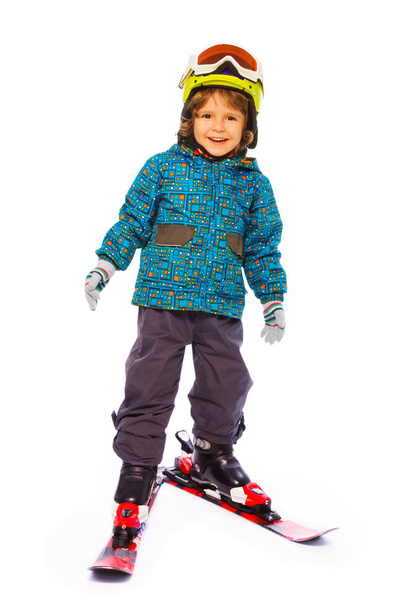 Boy wearing mountain skies - Fotó, kép