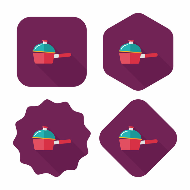 kitchenware pot flat icon with long shadow,eps10 - Vector, imagen