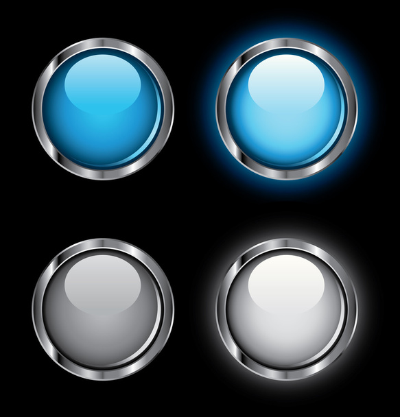Shiny rollover web buttons - Vecteur, image