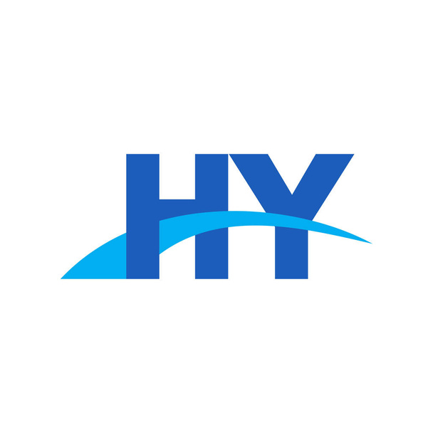 Initial letters logo HY, overlapping linked swoosh capital logo concept, blue, vector icon logo template elements for business, company, creative industry - ベクター画像