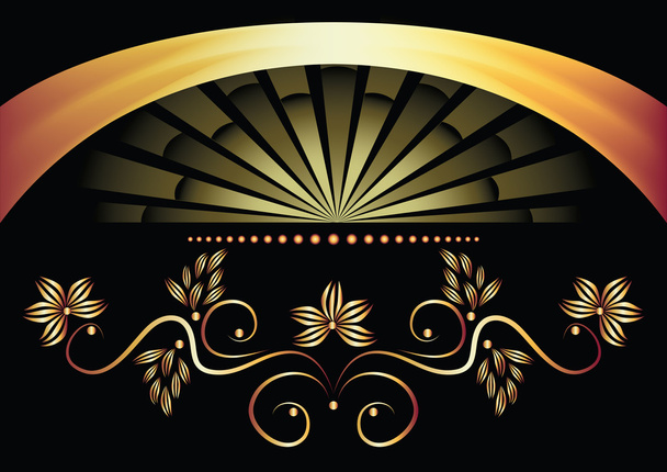 Background with golden ornament - Vector, Image