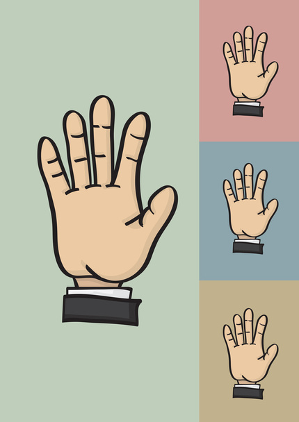 Пять пальцев и ладонь Hi Five Hand Gesture Vector Illustration
 - Вектор,изображение