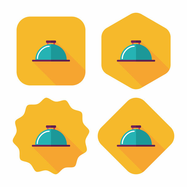Restaurant cloche flat icon with long shadow,eps10 - Vector, Image