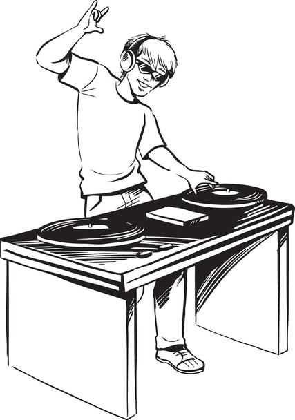DJ müzik karıştırma - Vektör, Görsel