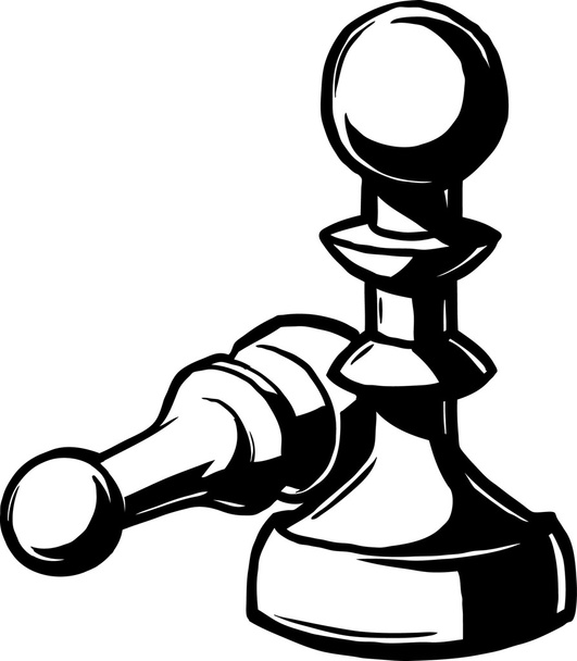 Twee schaakstukken, één omhoog en één naar beneden - Vector, afbeelding