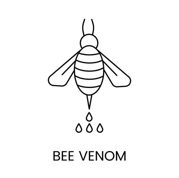 Bee venom icon line in vector, illustration of a bee - Vetor, Imagem
