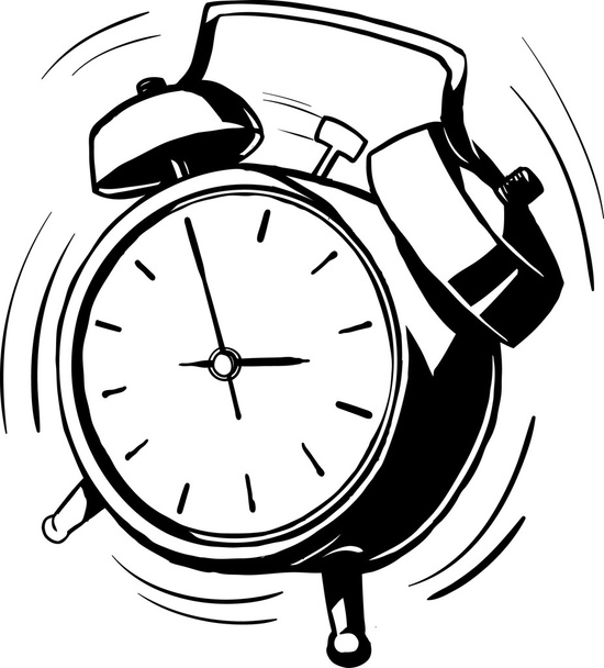 Bouncing alarm clock with a ringing bell - Vector, Image