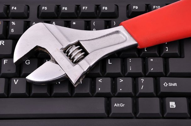 Keyboard and wrench - Foto, Imagem