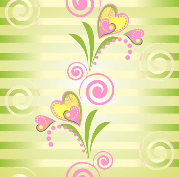 Flower heart stripe seamless pattern - Wektor, obraz