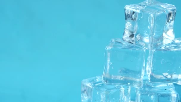 close up of many ice cubes on white background . - Footage, Video