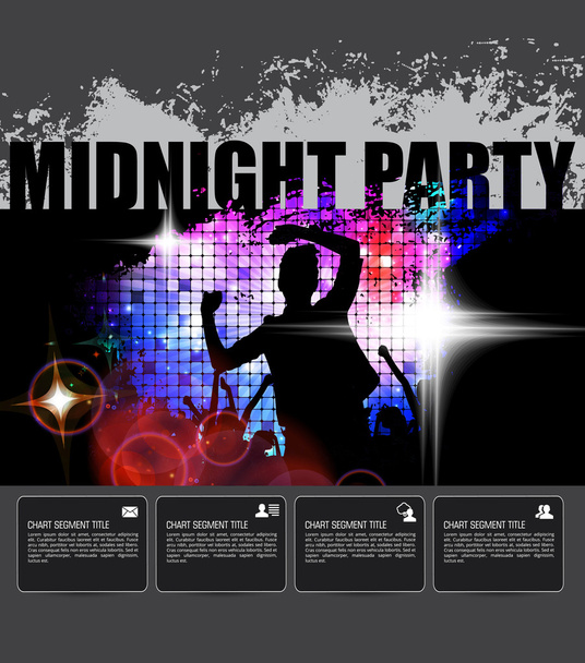 Midnight party template - Vector, imagen