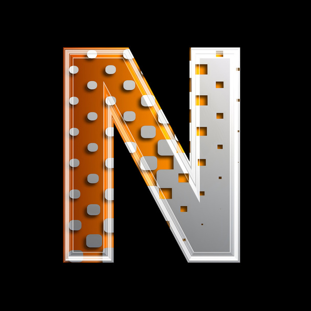 Полутоновая трехмерная буква - N
 - Фото, изображение