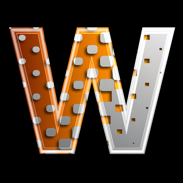 Полутоновая 3d буква - W
 - Фото, изображение
