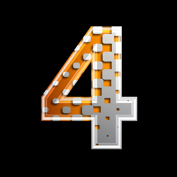Полутоновая трехмерная цифра - 4 - Фото, изображение
