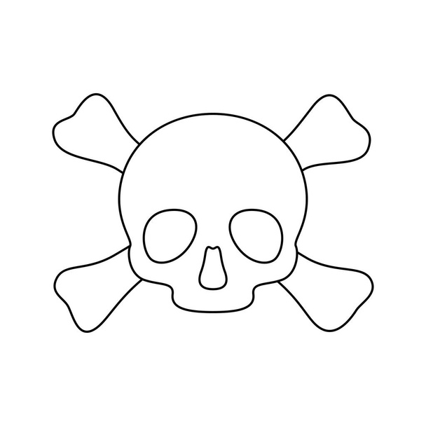 Coloring page with Skull and Crossbones for kids - Vetor, Imagem