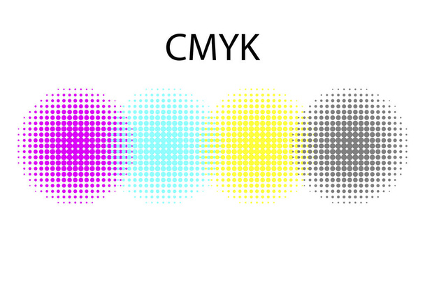Κύκλοι χρωμάτων cmyk. Βαθυστόχαστο χρώμα. Εικονογράφηση διανύσματος. εικόνα αρχείου. EPS 10. - Διάνυσμα, εικόνα