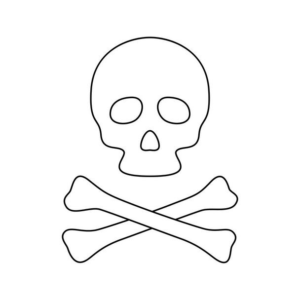Coloring page with Skull and Crossbones for kids - Vector, Imagen