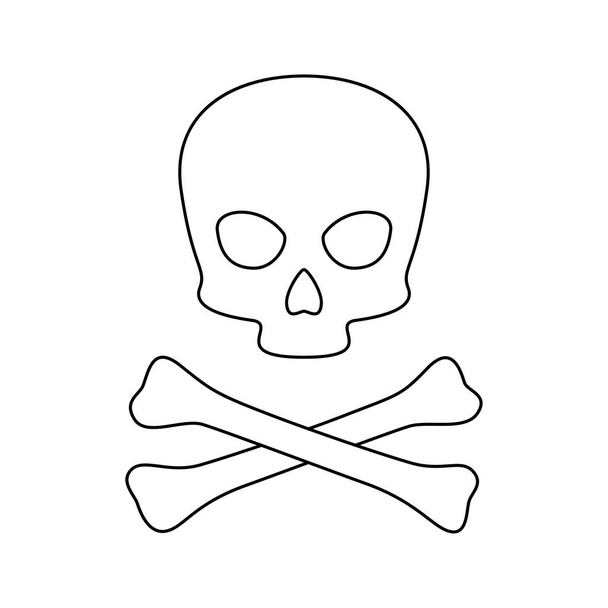 Coloring page with Skull and Crossbones for kids - Vektor, Bild