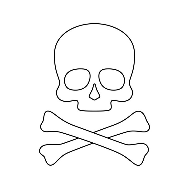 Coloring page with Skull and Crossbones for kids - ベクター画像