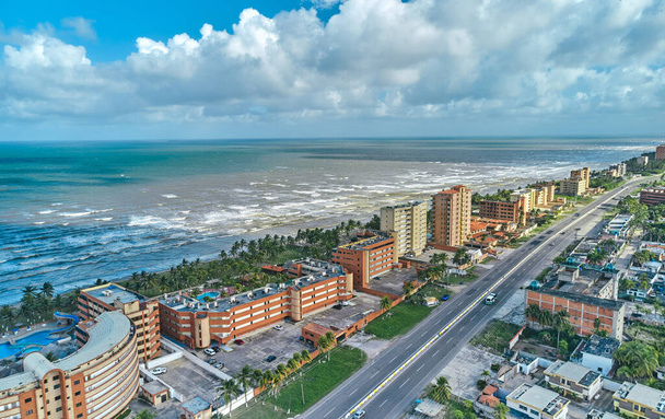 Beautiful caribbean coast of Venezuela, Tucacas hotel zone - Falcon, Aerial view - Foto, Bild