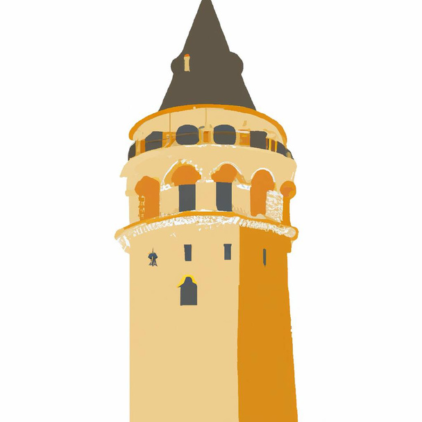 touristic landmark of istanbul, galata tower - Wektor, obraz