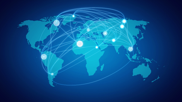 Conceito de conexão global. Esfera de rede do planeta Terra. Renderização 3d - Foto, Imagem