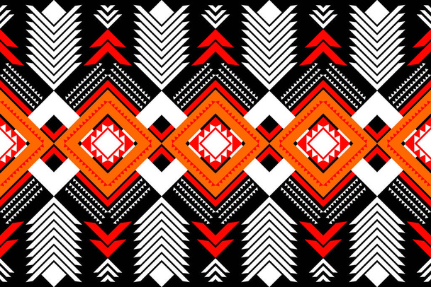 Geometric ethnic oriental seamless pattern traditional Design for background, carpet, wallpaper, clothing, wrapping, Batik, fabric, Vector illustration.embroidery style. - Vetor, Imagem