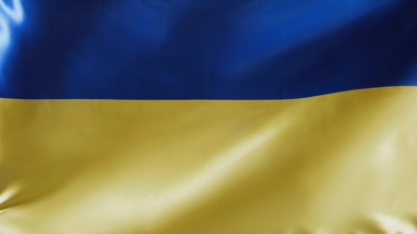 top view of national ukrainian flag with blue and yellow colors, stop war concept - Zdjęcie, obraz