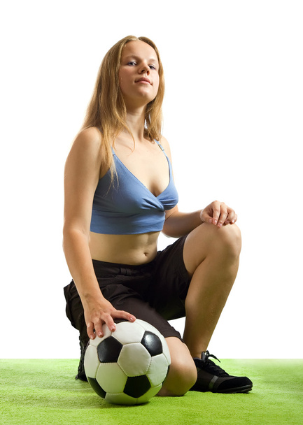 Soccer player with ball - Fotó, kép