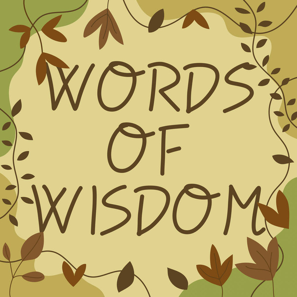Kézírás szöveg Words of Wisdom, Internet Concept Szakértői tanácsok orientáció valakitől, akinek a tudás üres Chat dobozok és geometriai szögek képviselő kreatív bannerek. - Fotó, kép