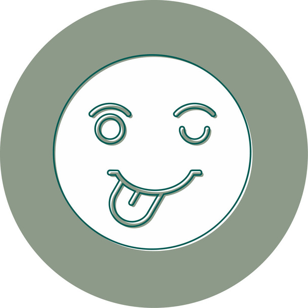 Sorridi emoji con lingua leccare bocca - Vettoriali, immagini