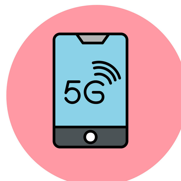 5g Telefon Web-Symbol, Illustrations-Symbol für den persönlichen und kommerziellen Gebrauch  - Vektor, Bild