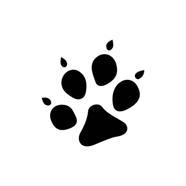 Puma, jaguar, cheetah cougar animal foot print isolated black silhouette icon. Vector wild cat pet steps, pawprint tracks, hunting sport rescue trace. Savanna wildlife animal footsteps on footpath - Vektor, kép