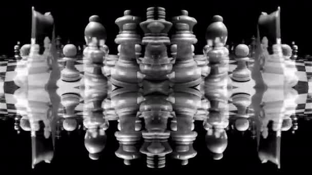 A chess board close up in macro spinning around  - Materiał filmowy, wideo