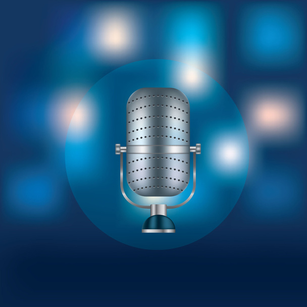 Metal retro microphone for speeches. - Vector, Image