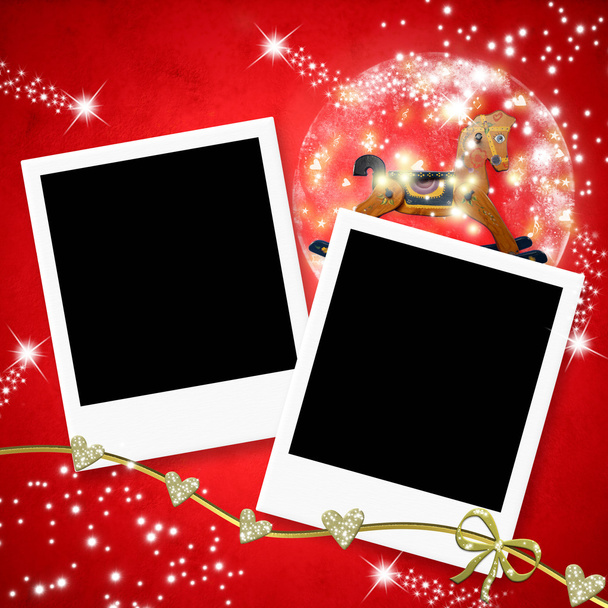 Χριστουγεννιάτικες κάρτες δύο ψηφιακές κορνίζες φωτογραφιών - Φωτογραφία, εικόνα