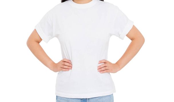 white t - shirt mock up isolated on white background - Foto, imagen