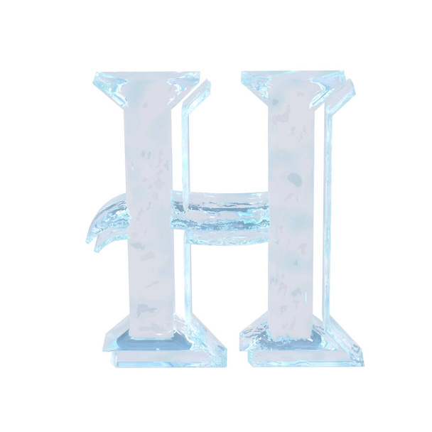 3d symbol made of ice. letter h - Vektör, Görsel
