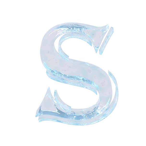 3d symbol made of ice. letter s - Vektor, Bild
