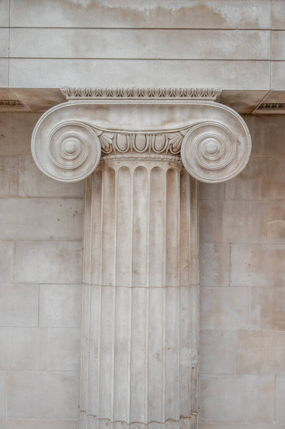 Detail of a decorative stone column based on the greek style. - Valokuva, kuva
