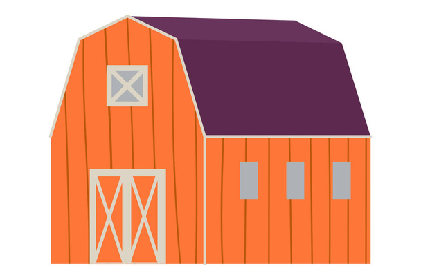 Cute hand drawn farm house. White background, isolate. Vector illustration. - Vektori, kuva