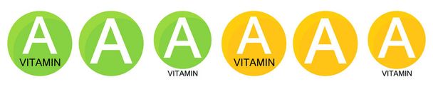 Vitamin A, set icons, isolated symbols, vector illustration - Διάνυσμα, εικόνα