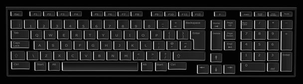 Computertastatur in schwarz und grau - Foto, Bild