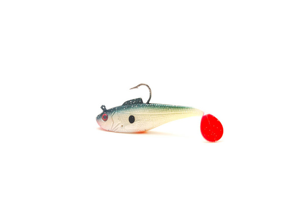 Artificial Fish Bait With Hooks On White Backdround Royalty Free