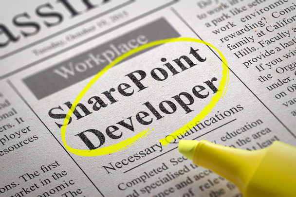 Share Point Developer Vacancy in Newspaper. - Photo, Image