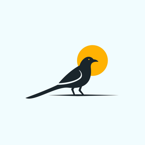 magpie bird logo design vector illustration - Vecteur, image